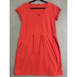 Woolrich First Forks Red Chambray Drawstring Sleeveless Tank Dress Size Medium